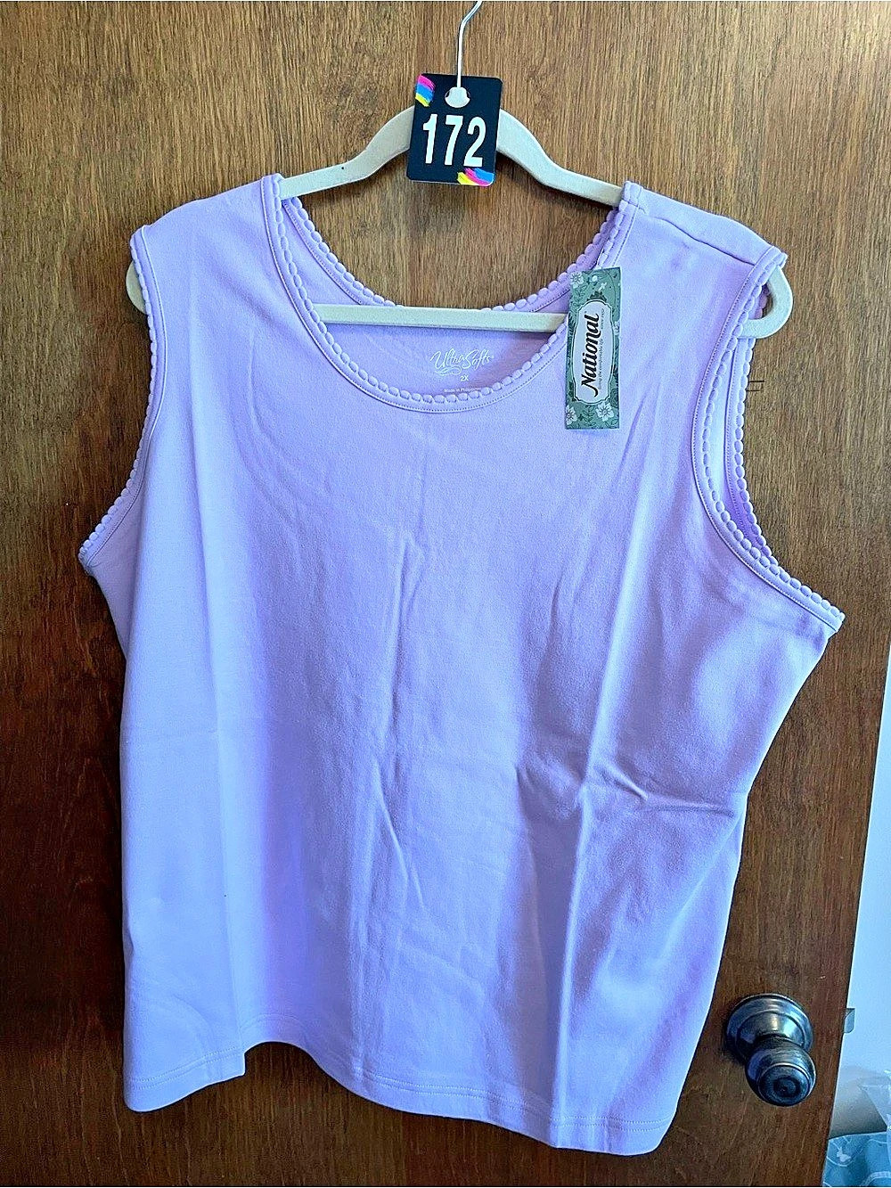National Women's Purple Tank Top Size 2X Like New